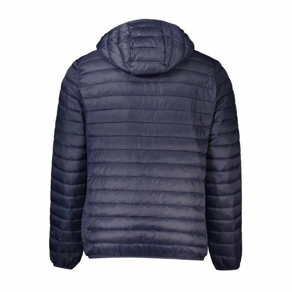 Cavalli Class Blue Polyamide Men Jacket Warmest Coats For Winter