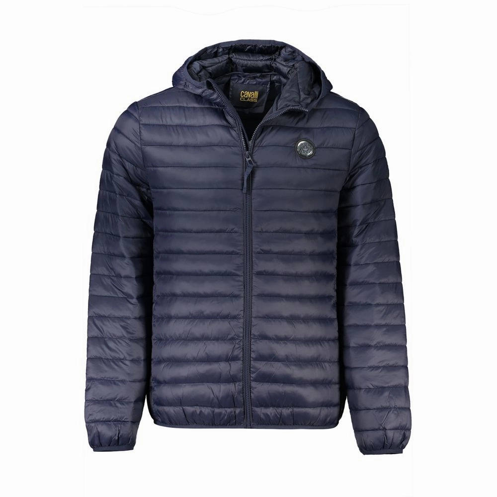 Cavalli Class Blue Polyamide Men Jacket 3 In 1 Winter Coats