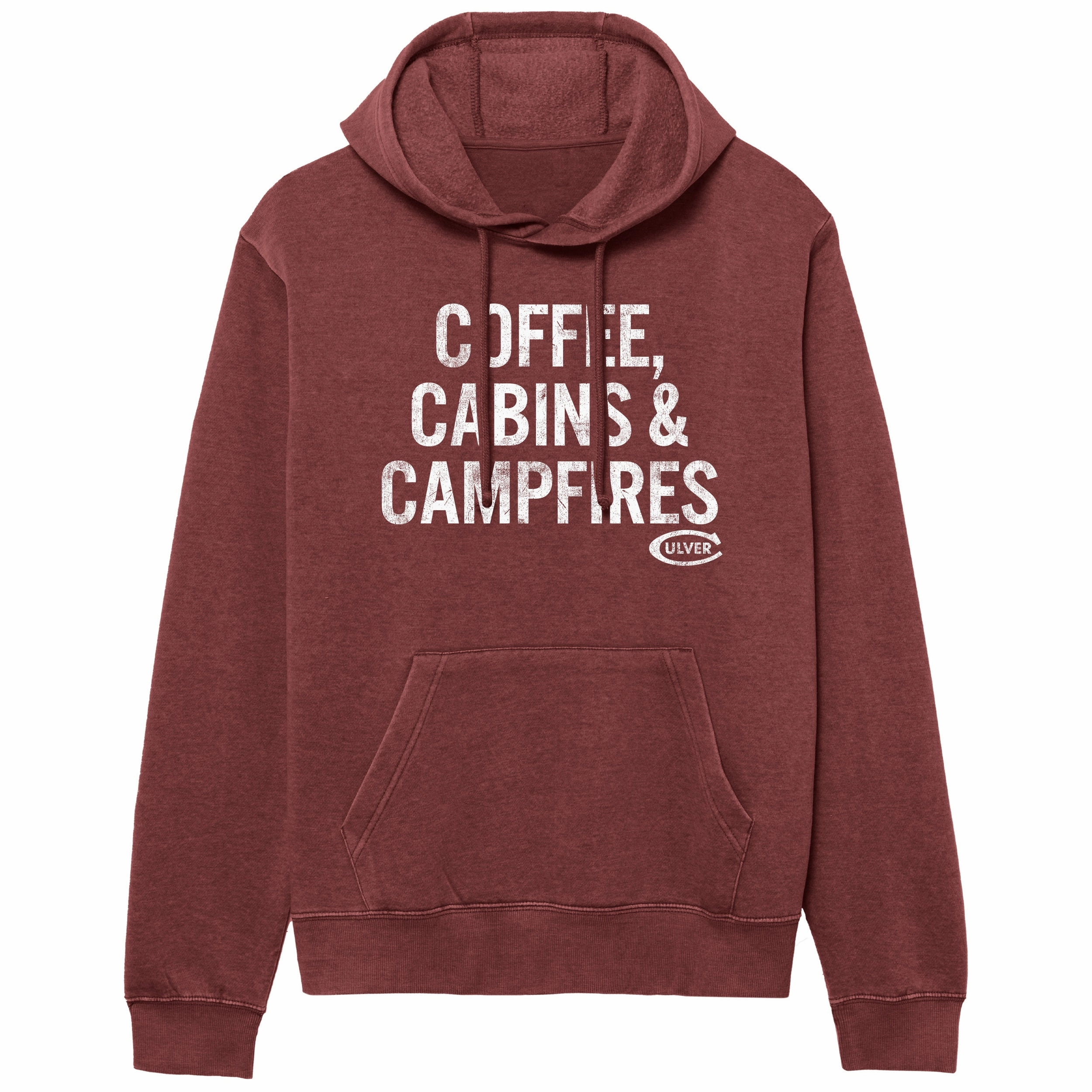Pastel Crewneck Sweatshirts Coffee, Cabins & Campfire Weathered Fleece Crew - Heather Syrah