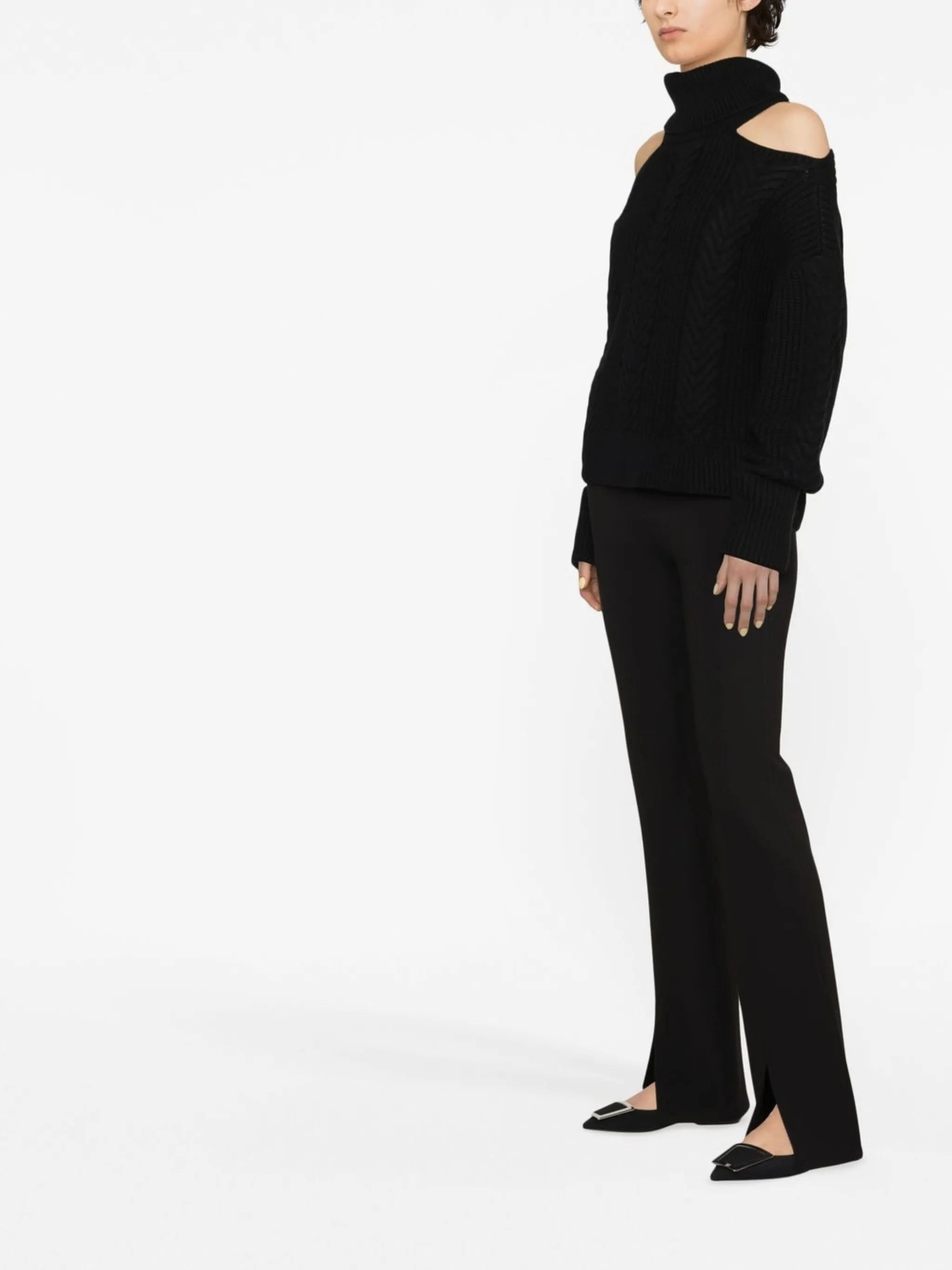 cold-shoulder cable-knit jumper Helen Lawrence Knitwear