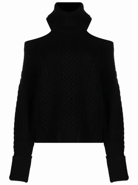cold-shoulder cable-knit jumper Knitwear Shaver