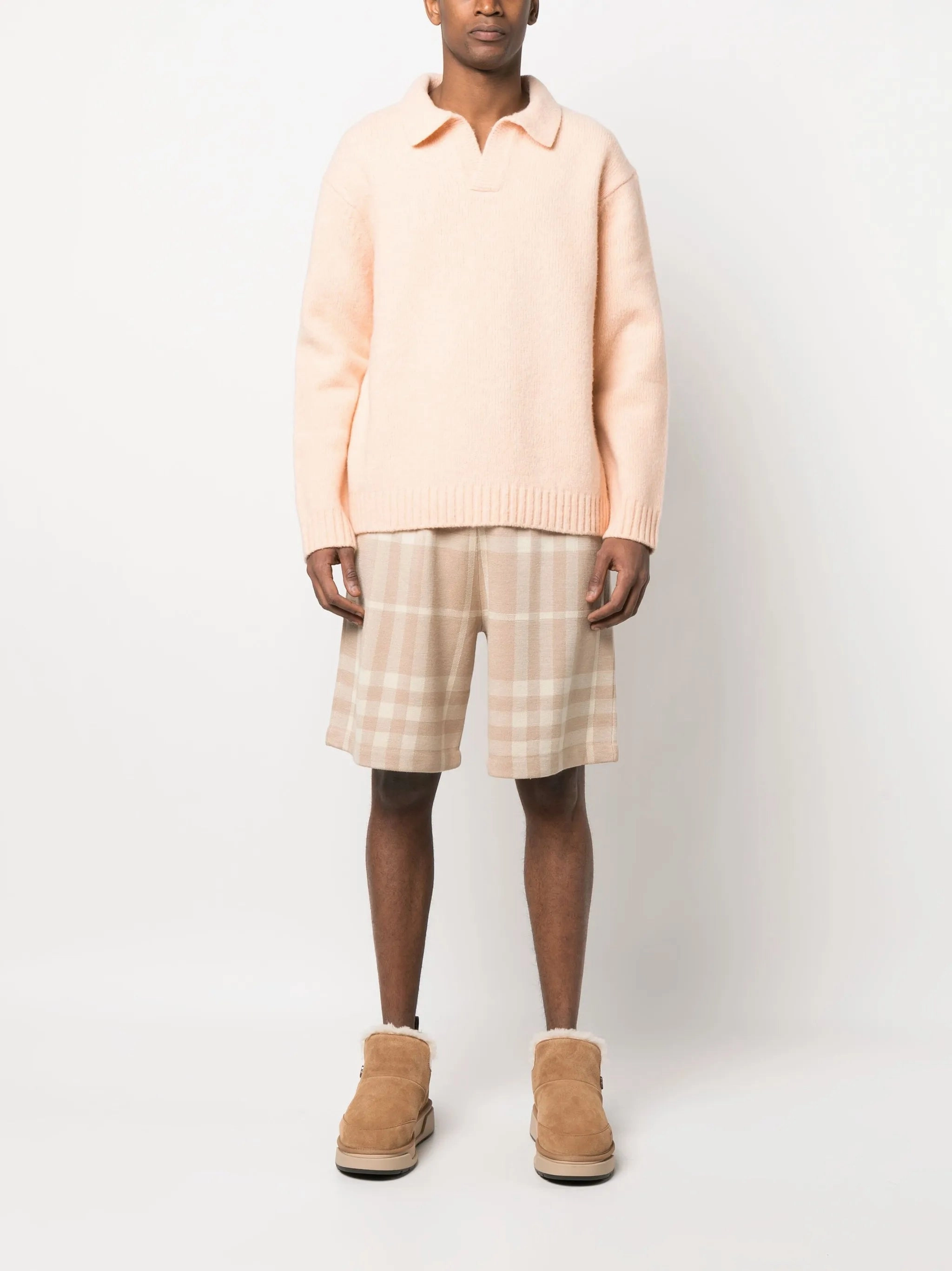 collared merino wool jumper Coloured Knitwear