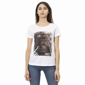 Interesting T Shirts Designs Trussardi Action White Cotton Women Top