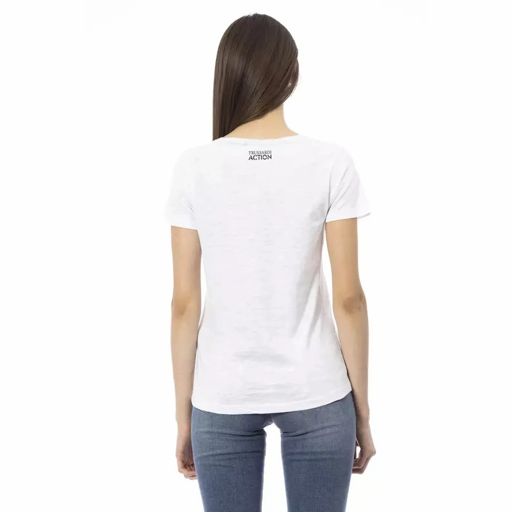 Trussardi Action White Cotton Women Top Wedding Party T Shirts