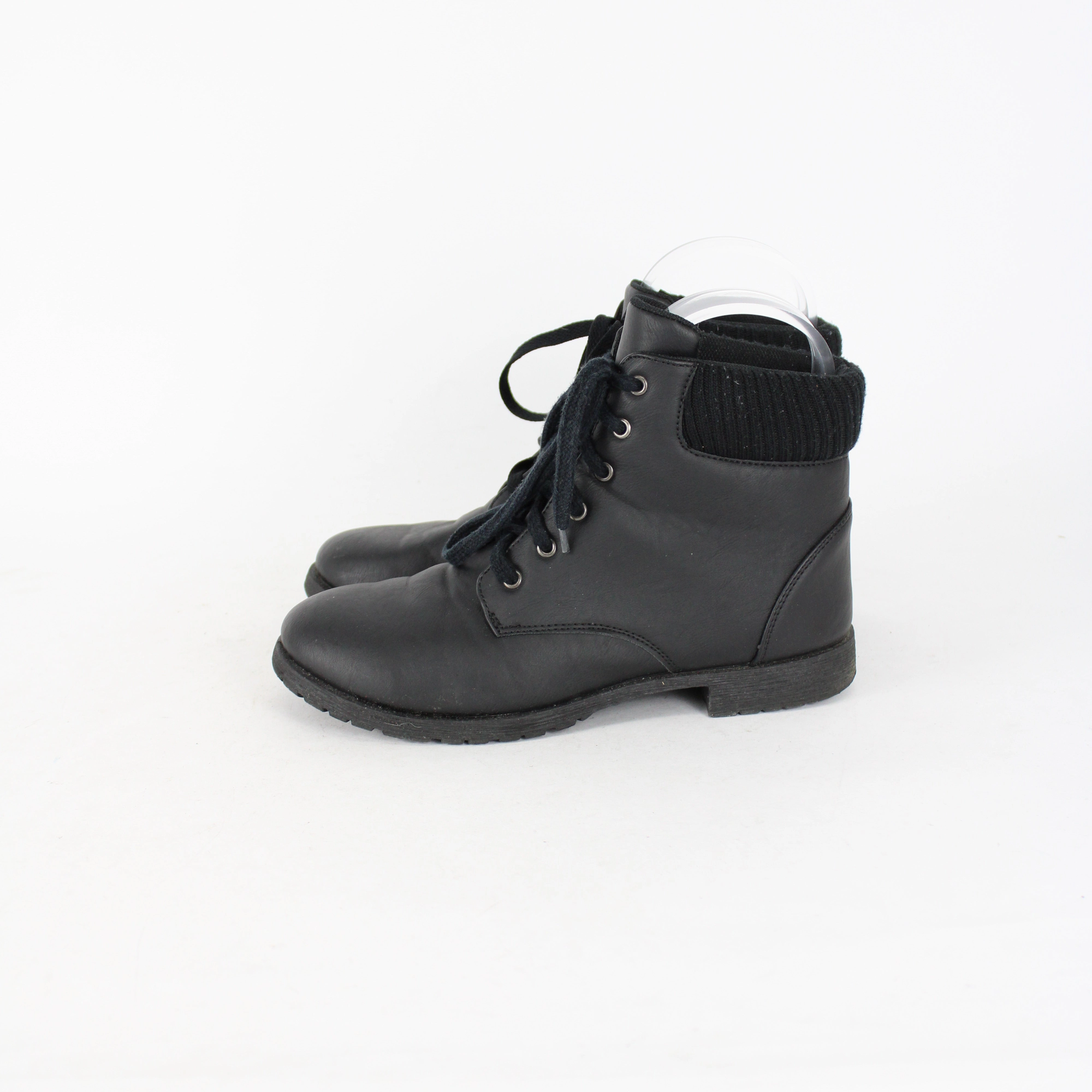 Colorado Black Fax Leather Boots Work Boots With Steel Toe