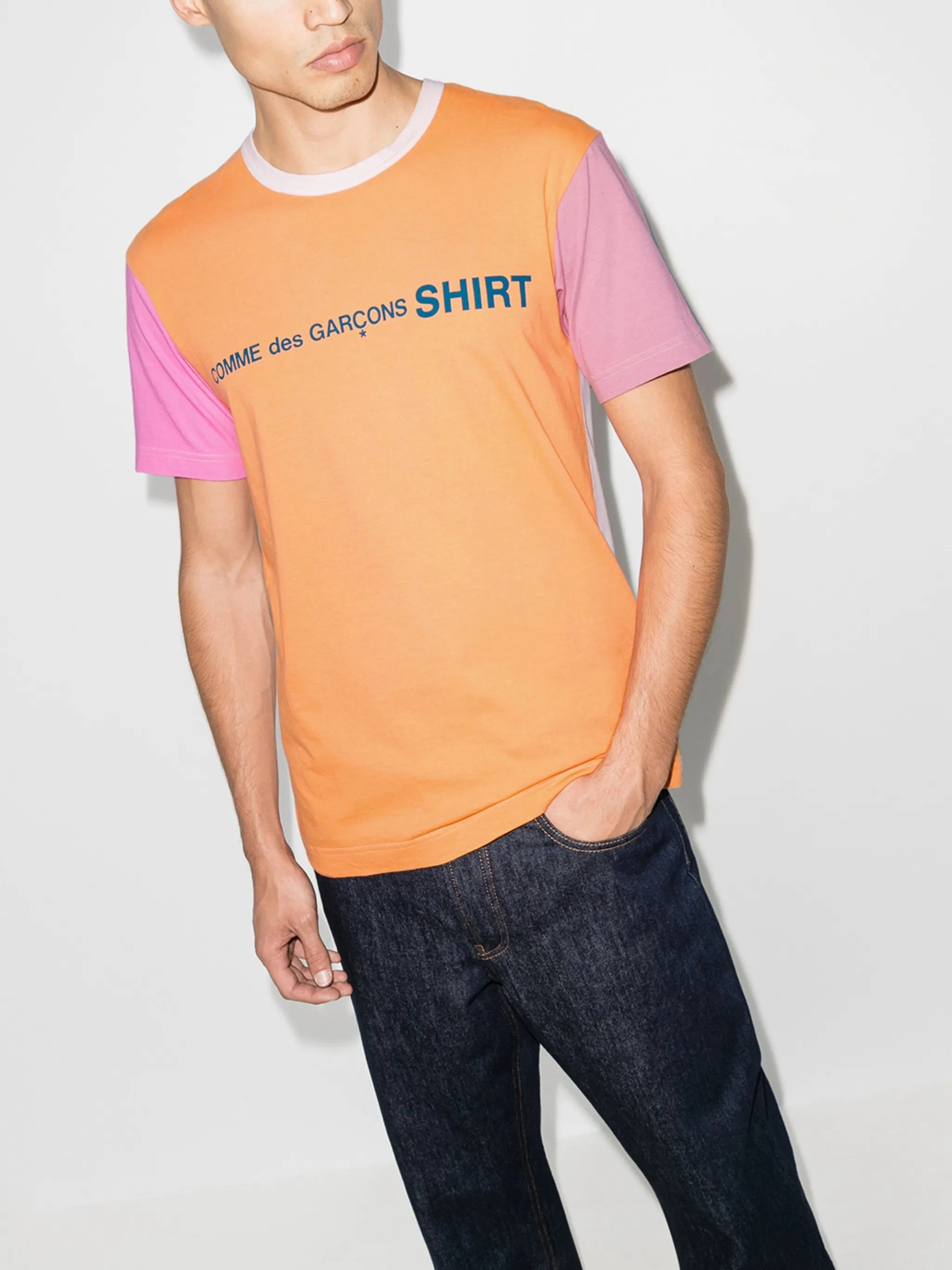 colour-block crew-neck T-shirt T Shirts Websites