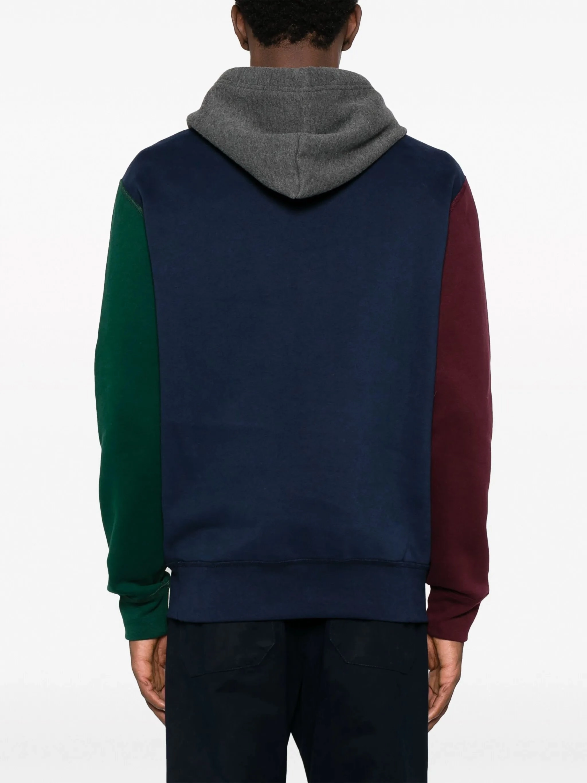 colour-block drawstring hoodie Knitwear Grey