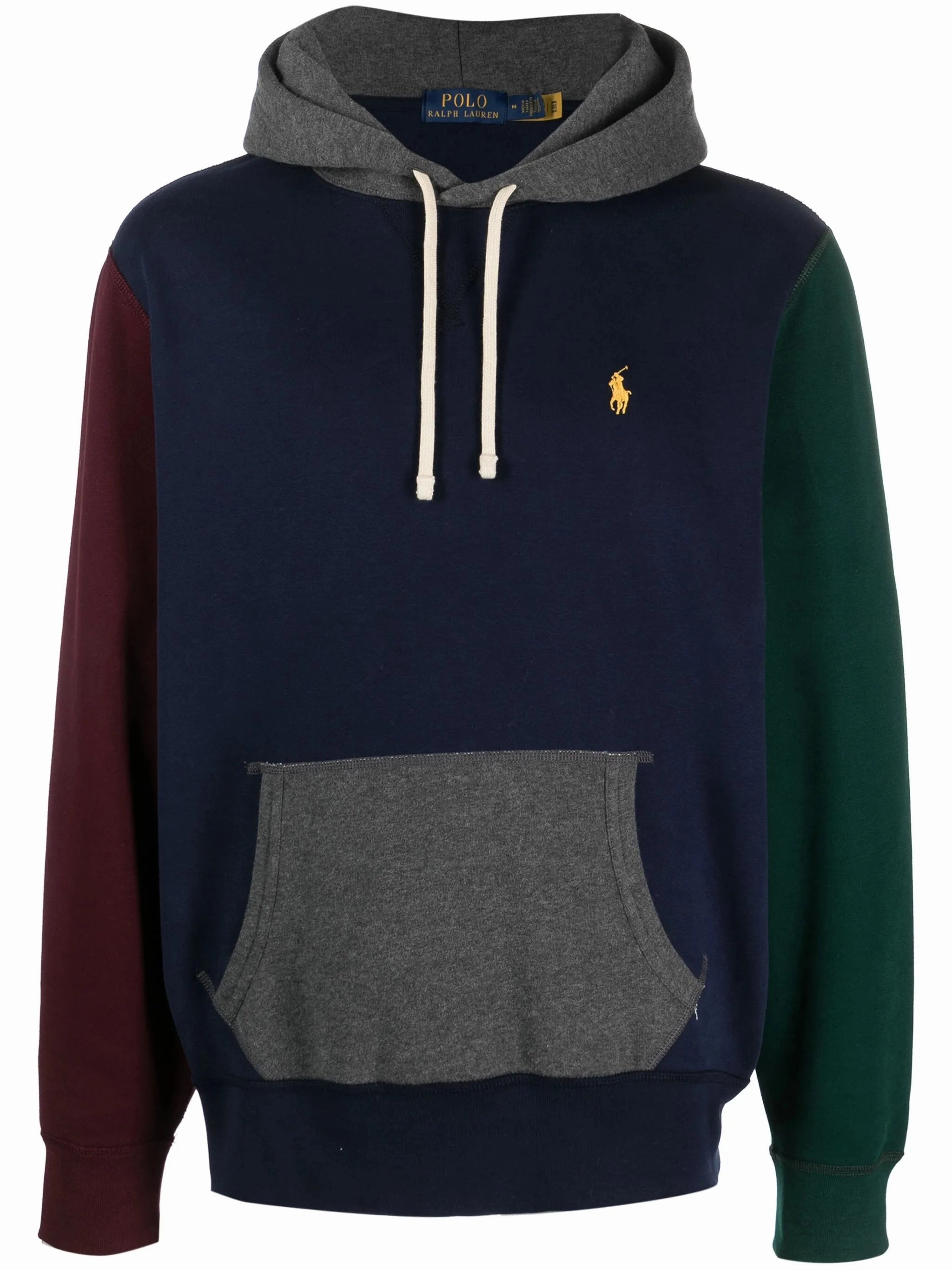 Glenfield Italian Knitwear colour-block drawstring hoodie