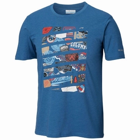 Columbia Men Blue Chilton Cliff Tee Thermal T Shirts