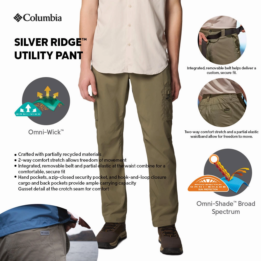 Cargo Pants Sports Direct Columbia Men Green Silver Ridge Utility Pant (Sun Protection)