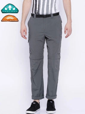 Columbia Men Grey Silver Ridge Convertible Pant (Sun Protection) Ripped Cargo Pants