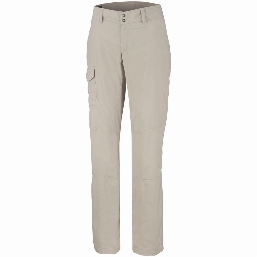 Columbia Women Beige Silver Ridge Pant (Sun Protection) Petite Cropped Cargo Pants