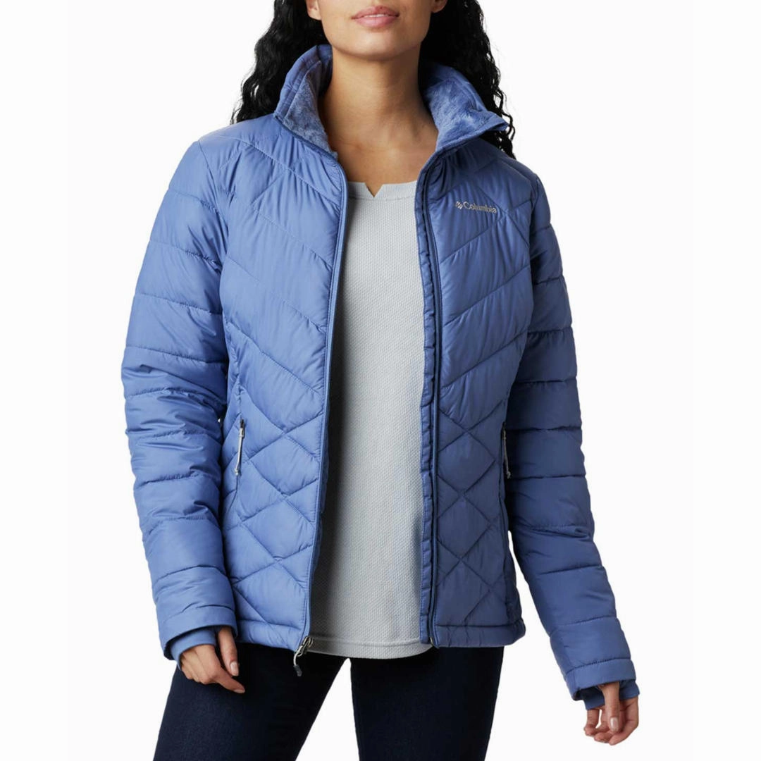 Columbia Women Blue Heavenly Jacket Shoulder Decoration On Military Style Jackets