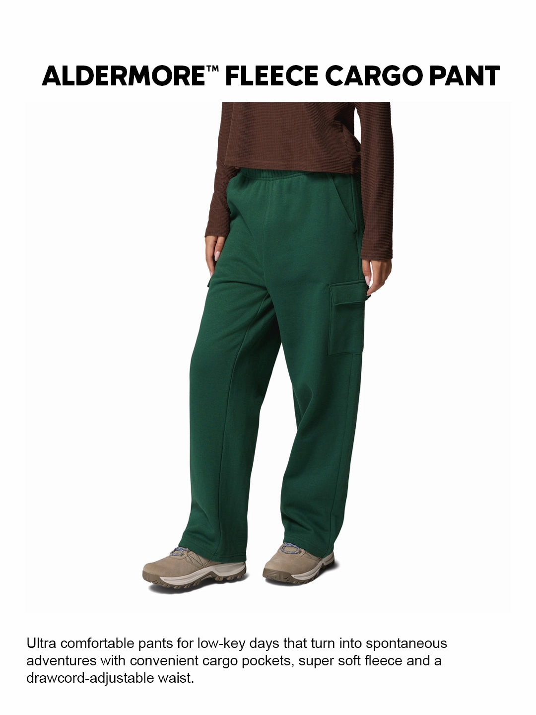 Columbia Women Green Aldermore Fleece Cargo Pant Cargo Pants With Velcro Pockets