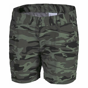 Columbia Women Green Silver Ridge Printed Short Flying Monkey Cargo Pants