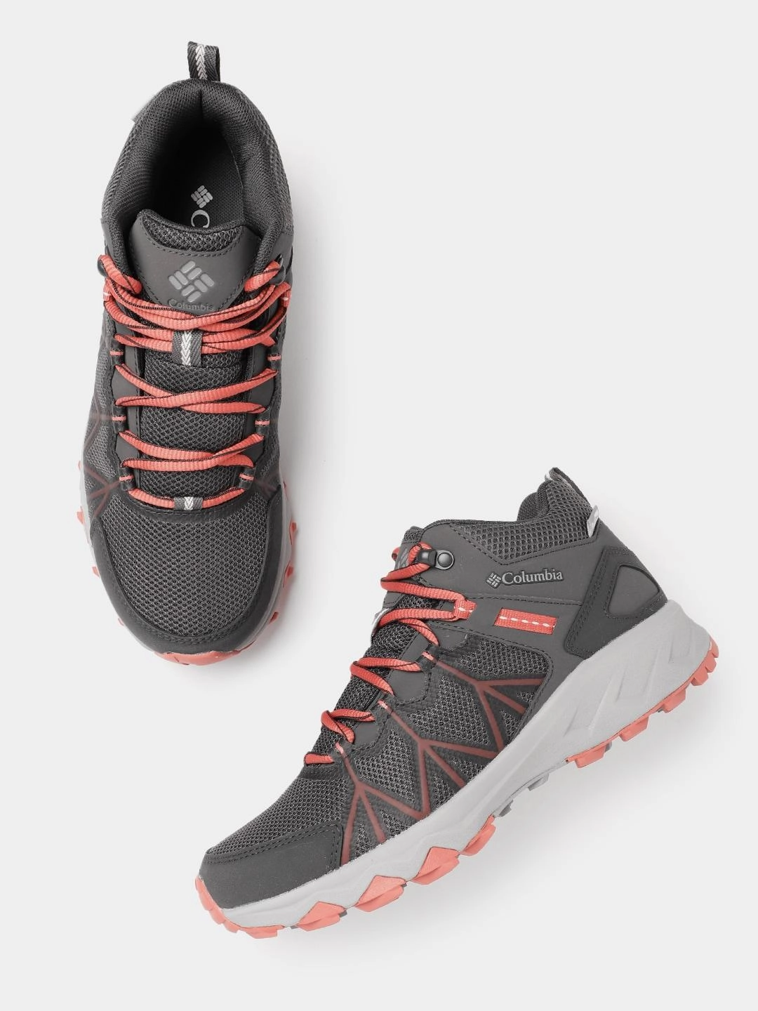 Moab Hiking Shoes Columbia Women Grey PEAKFREAK II MID OUTDRY