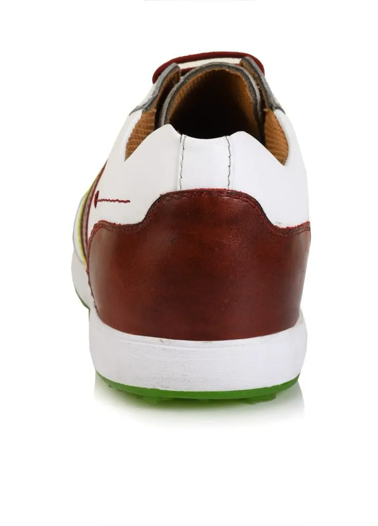 Waterproof Mowing Shoes Aquel White / Red-Golf Shoes