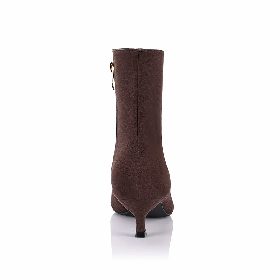 Luca Ankle Boots - Chocolate Brown Micro Dainty Ankle Boots