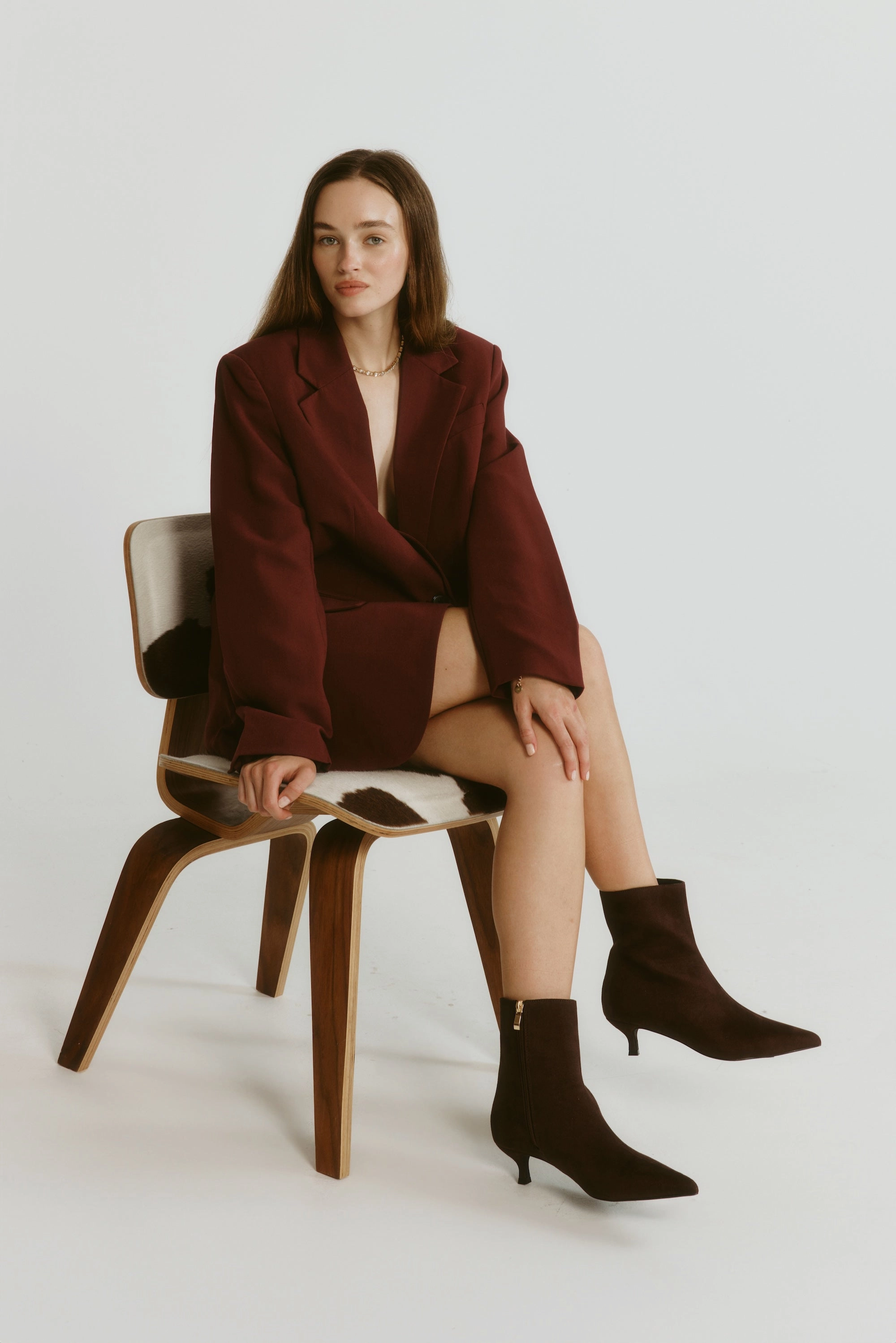 Luca Ankle Boots - Chocolate Brown Micro Ankle Boots And Skinny Jeans 2024