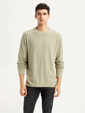 Men's Solid Beige Crew Neck Sweatshirt Dkny Sweatshirts