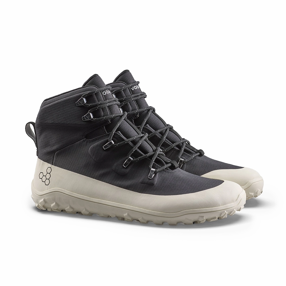 Merrell Vibram Hiking Boots Vivobarefoot Tracker Textile AT Womens Obsidian/White