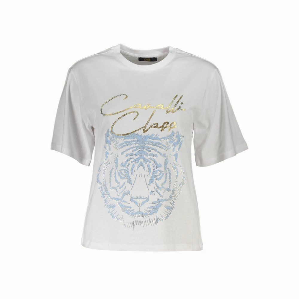 Jiu Jitsu T Shirts Cavalli Class White Cotton Women T-Shirt