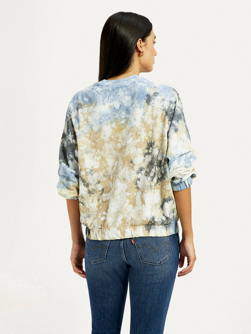 Do Sweatshirts Have Hoods Women's Tie-Dye Multi Color Crew Neck Sweatshirt