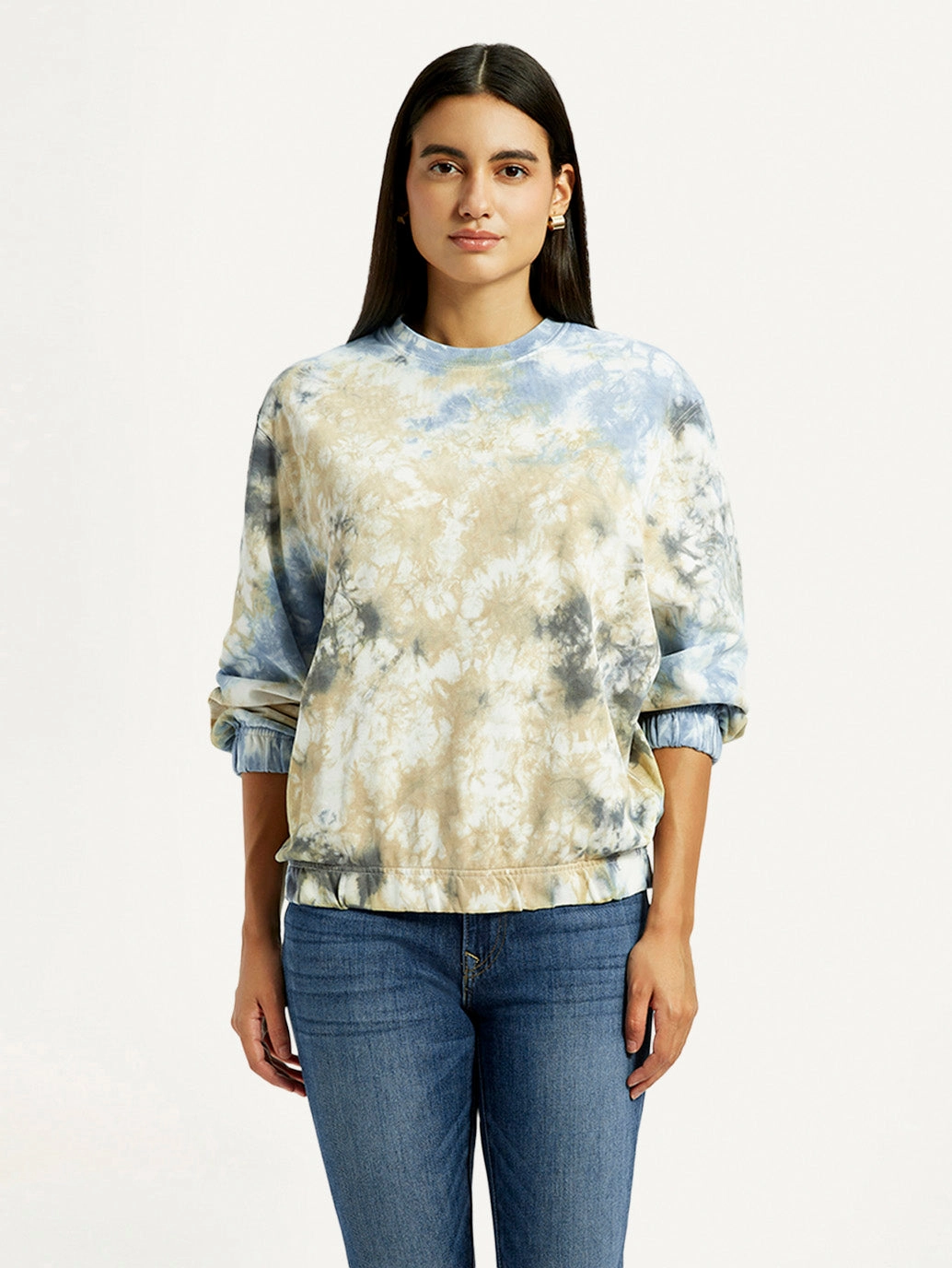 Women's Tie-Dye Multi Color Crew Neck Sweatshirt Demon Slayer Sweatshirts