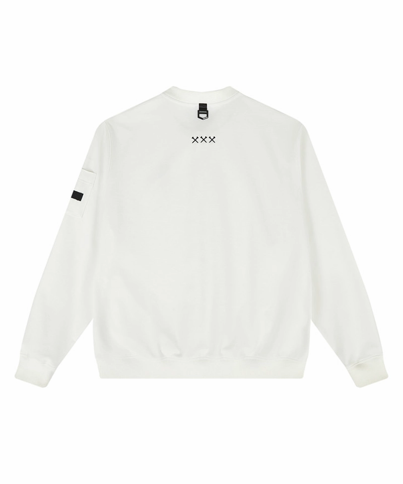 Large Sweatshirts Jamie West Nick Stadium Collar Sweatshirts - White