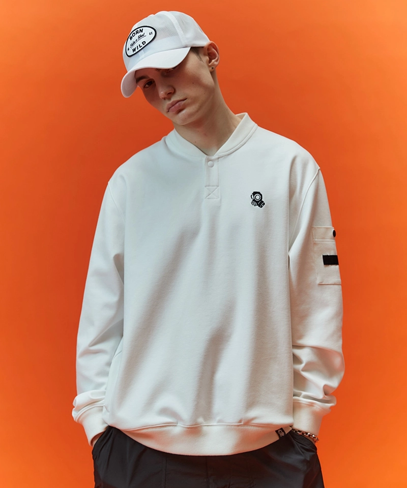 Jamie West Nick Stadium Collar Sweatshirts - White Seattle Seahawks Sweatshirts