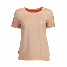 Guess Jeans Pink Cotton Women T-Shirt Sublime T Shirts