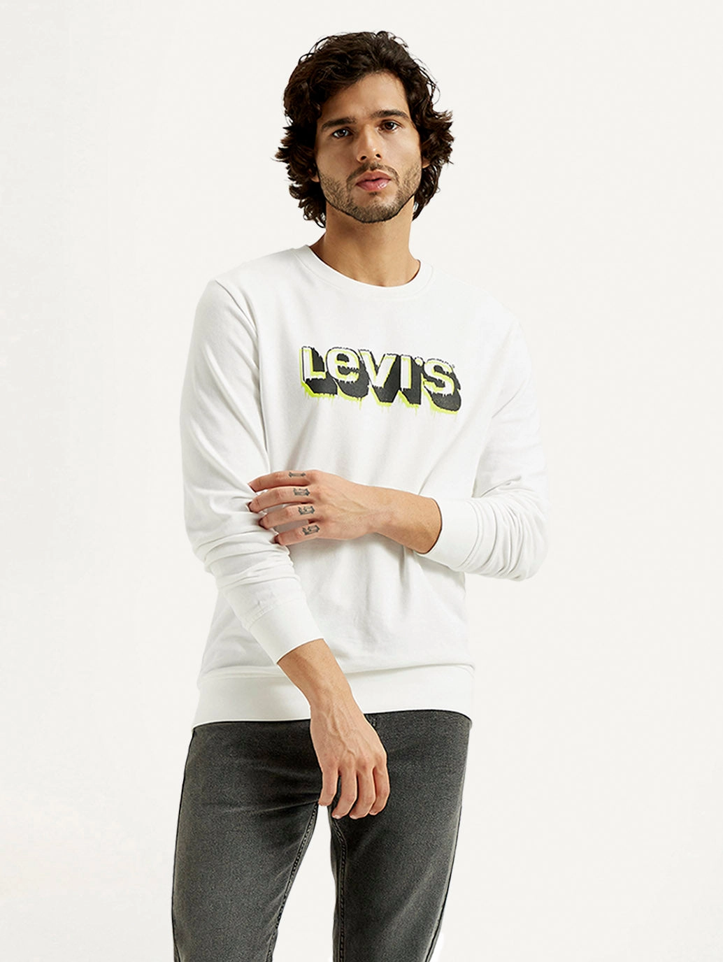 Men's Printed Round Neck Sweatshirt Love Sweatshirts