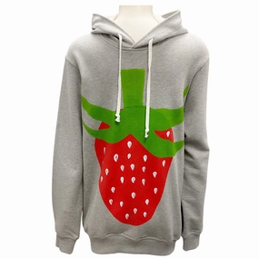 Blair Christmas Sweatshirts Comme des Garcons Men's Grey Brett Westfall Big Strawberry Hoodie