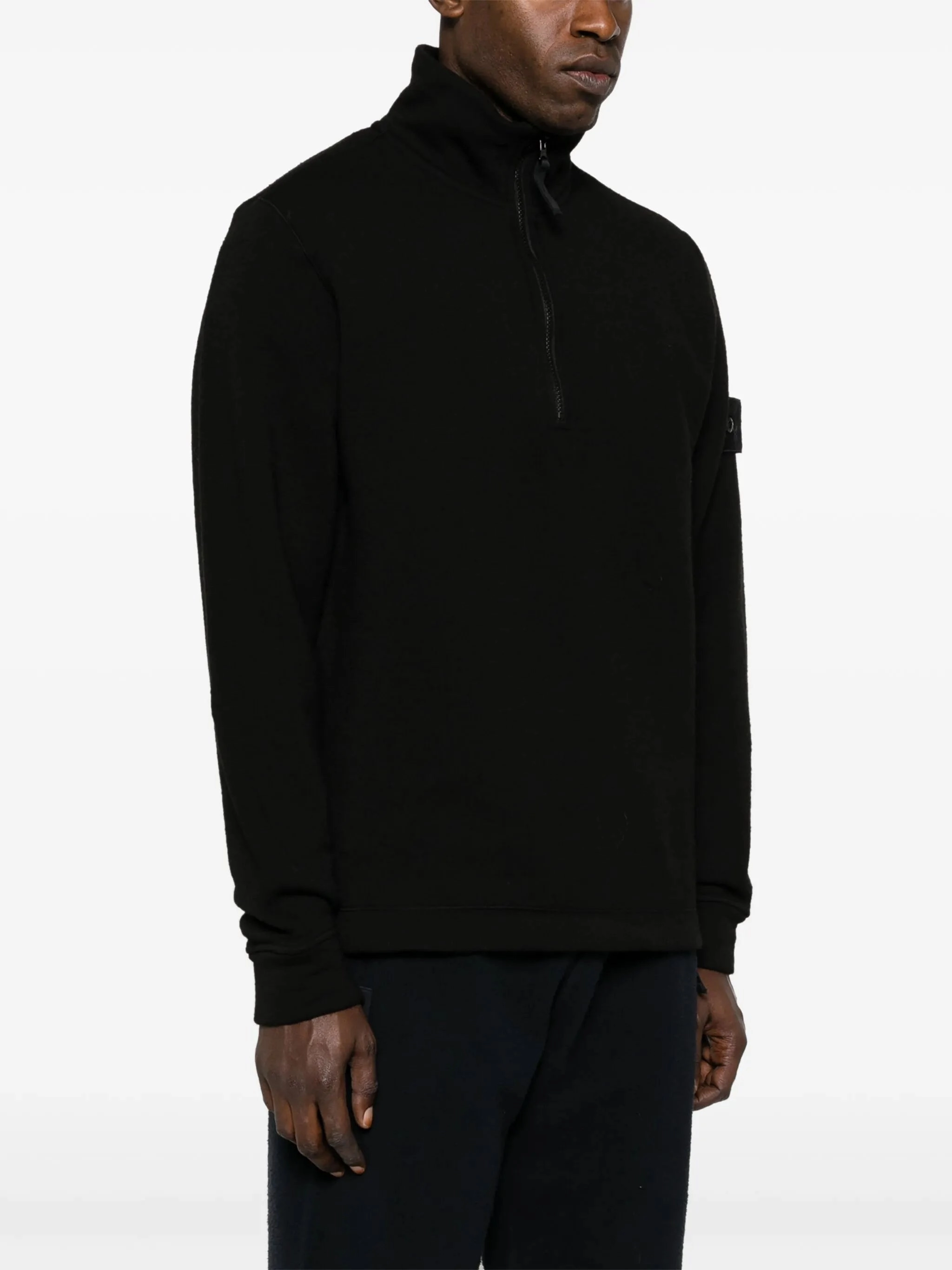 Jeanne Pierre Knitwear Compass-badge half-zip jumper