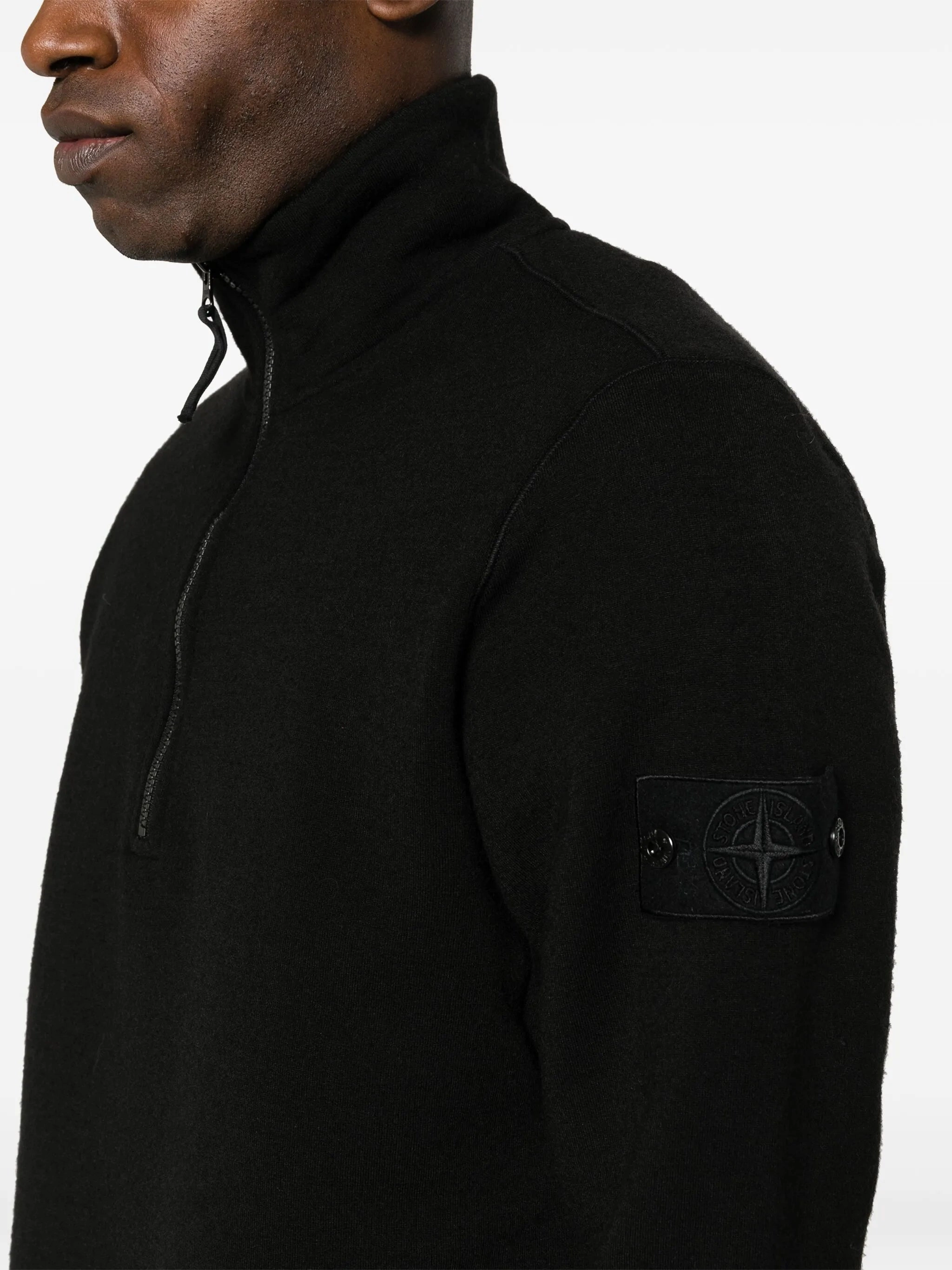 Compass-badge half-zip jumper Knitwear On The Runway