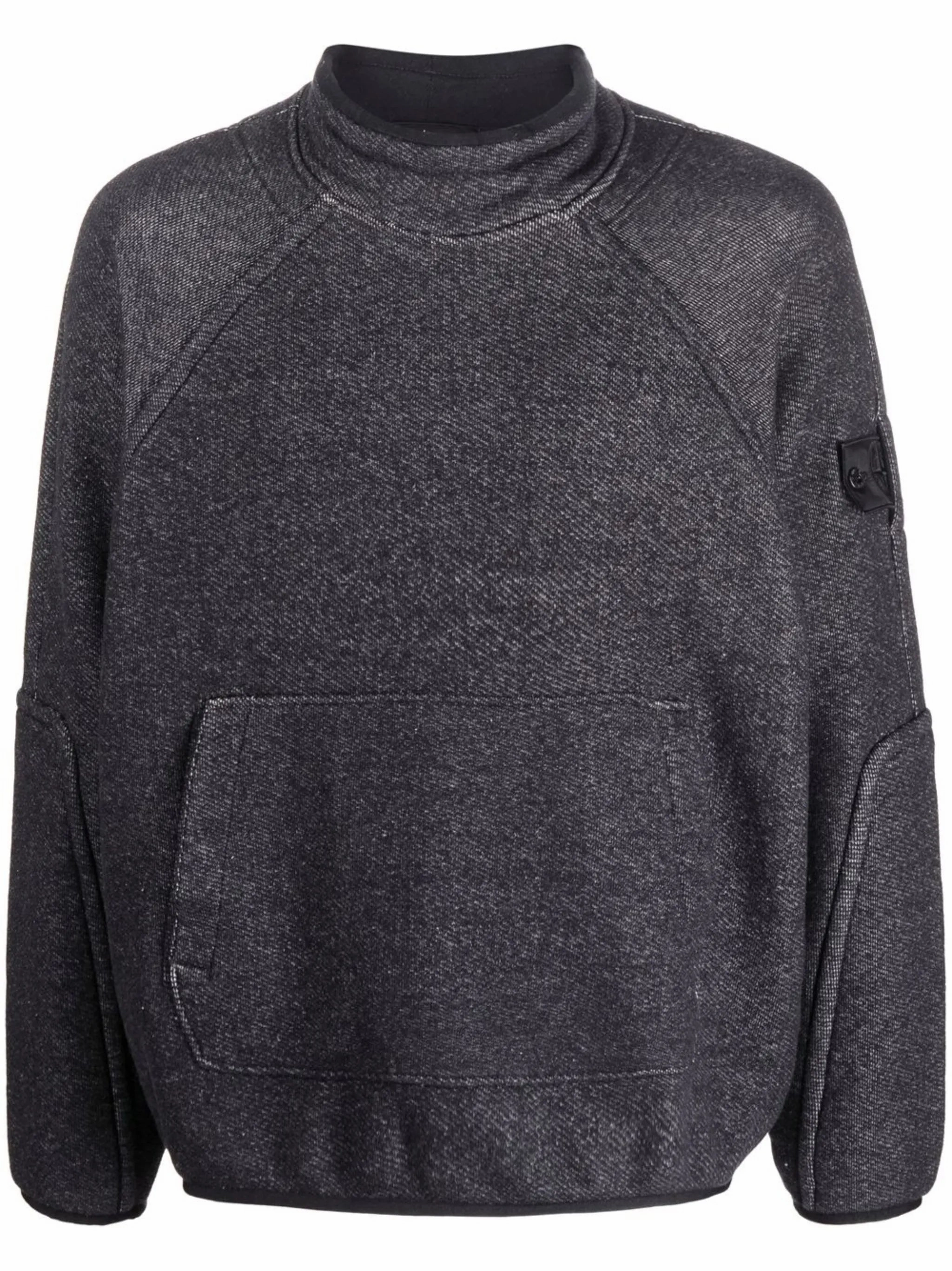 Alpha Studio Knitwear Compass-patch funnel-neck sweatshirt