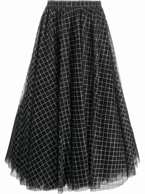White Infant Dress checked midi skirt