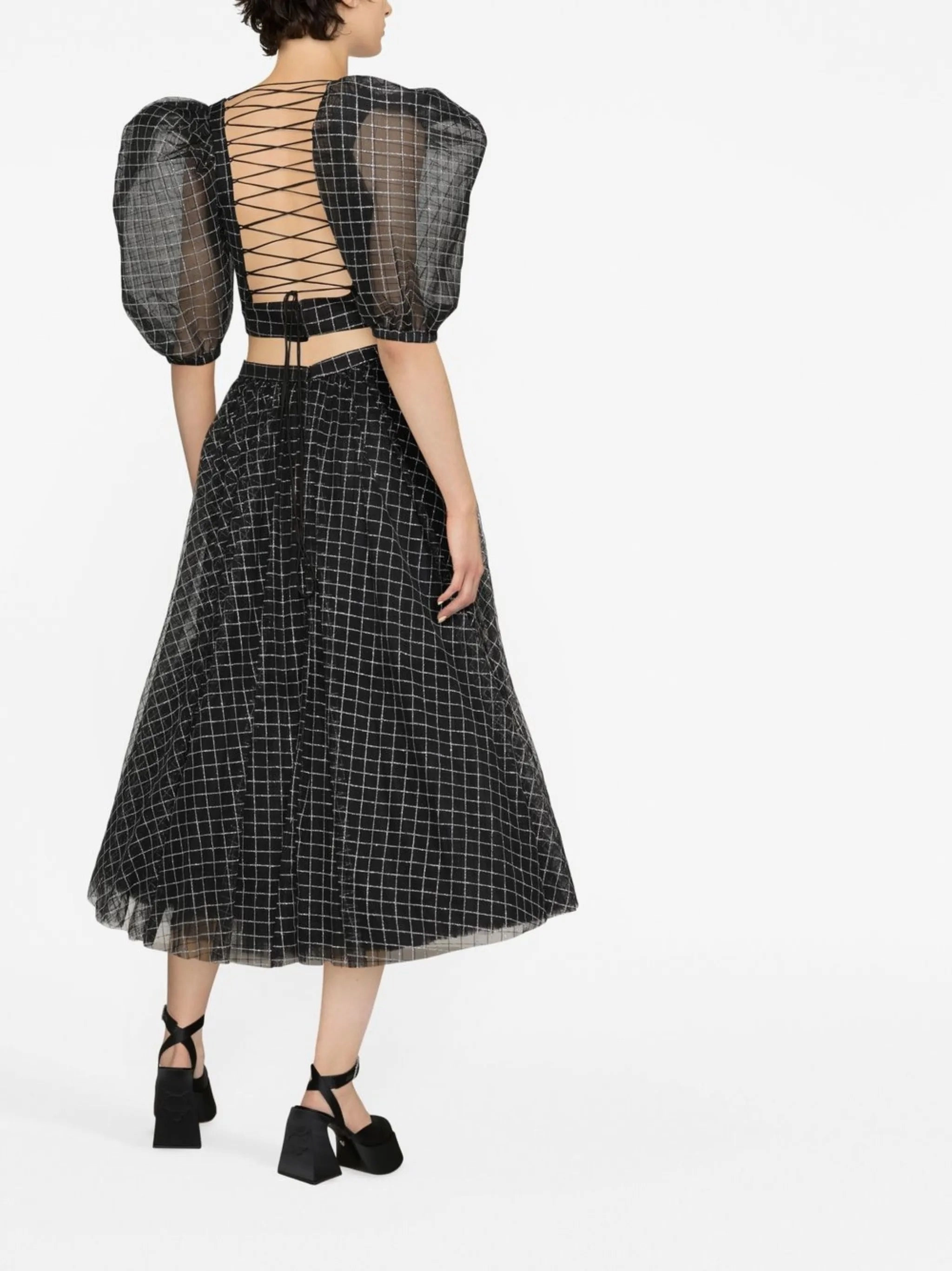 Tomato Dress checked midi skirt