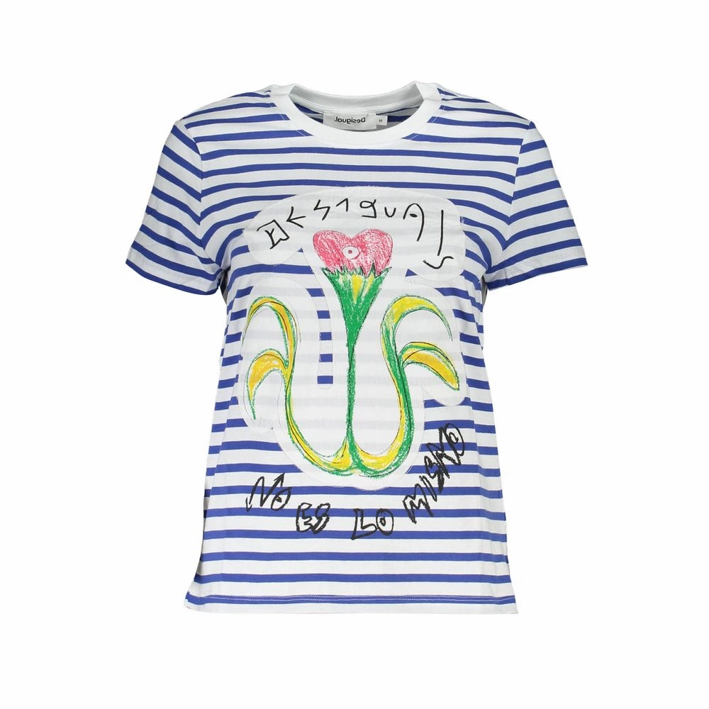 Desigual Blue Cotton Women T-Shirt Queen T Shirts