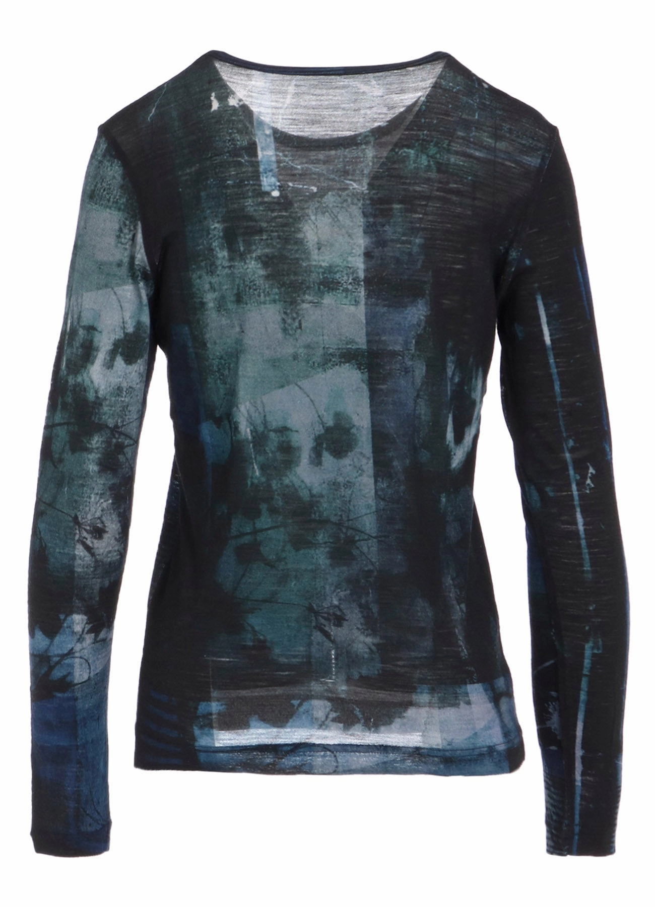 Kevyn Tan Jackets BLURRY FLOWER PRINTTED ROUND NECK LONG SLEEVE T