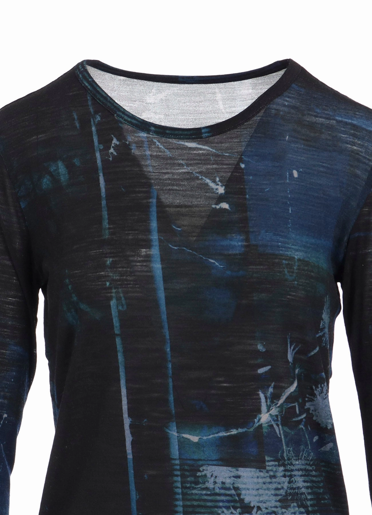 Harley Davidson Riding Jackets BLURRY FLOWER PRINTTED ROUND NECK LONG SLEEVE T