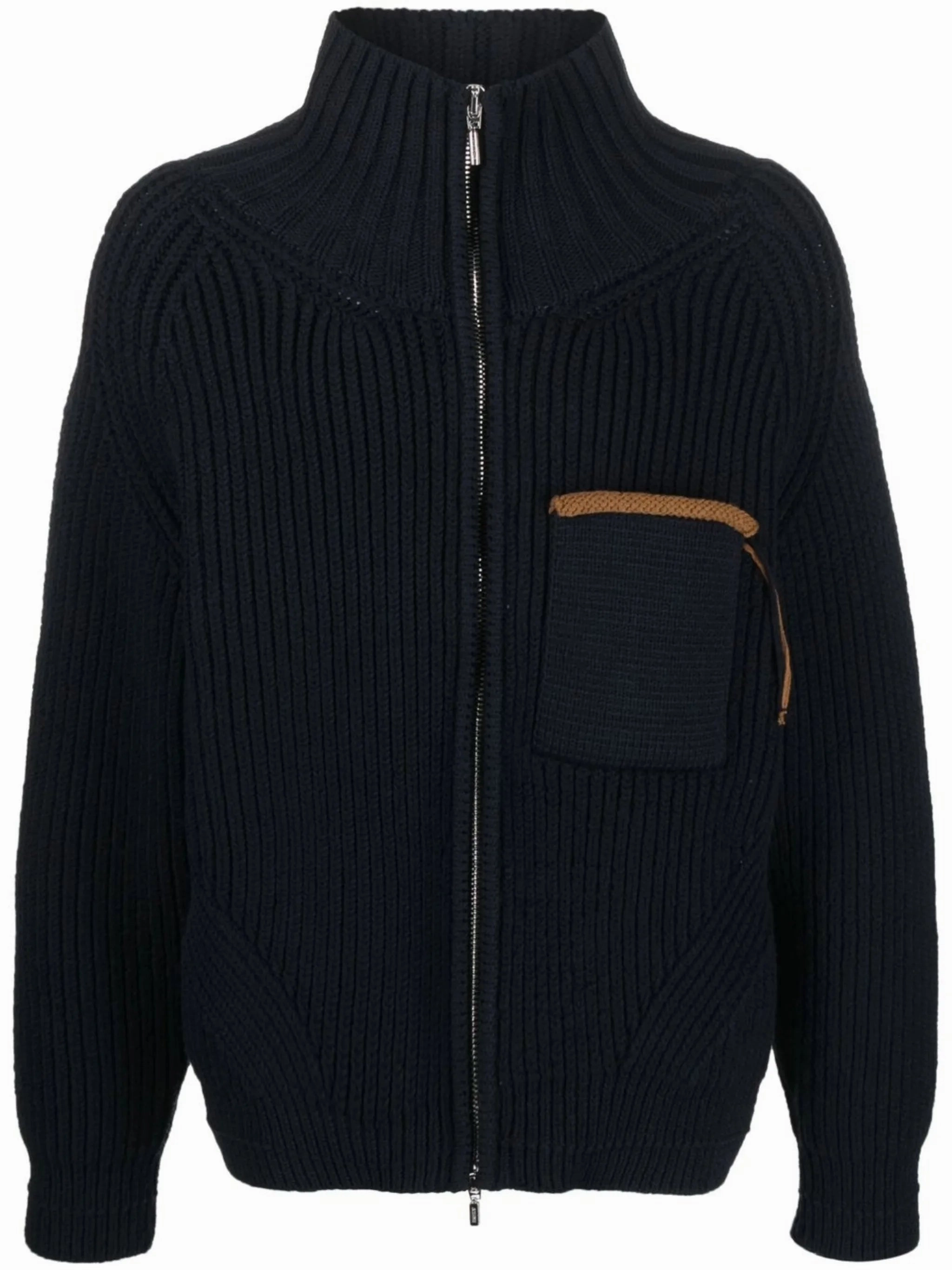 Fynch Hatton Knitwear contrast-line high-neck cardigan
