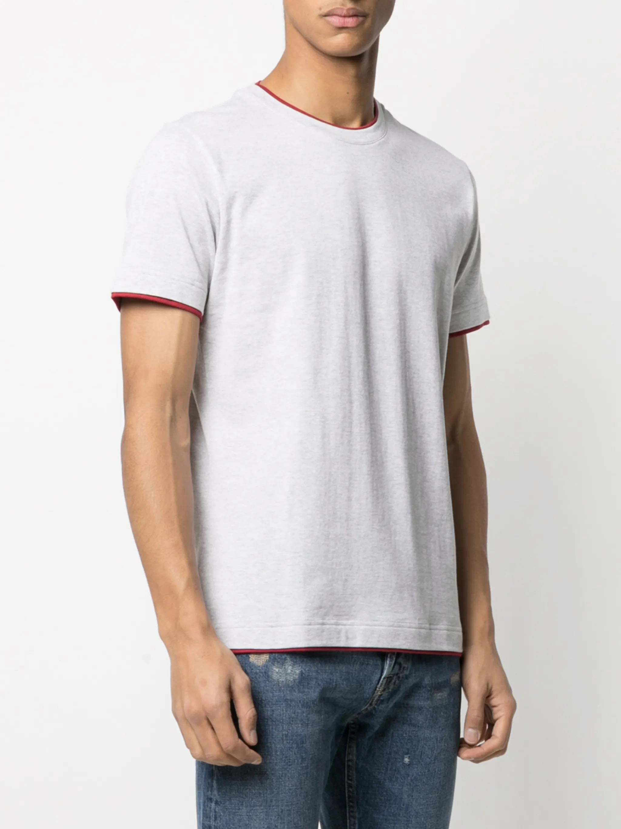 contrast-trim short-sleeve T-shirt Pregnant Halloween T Shirts