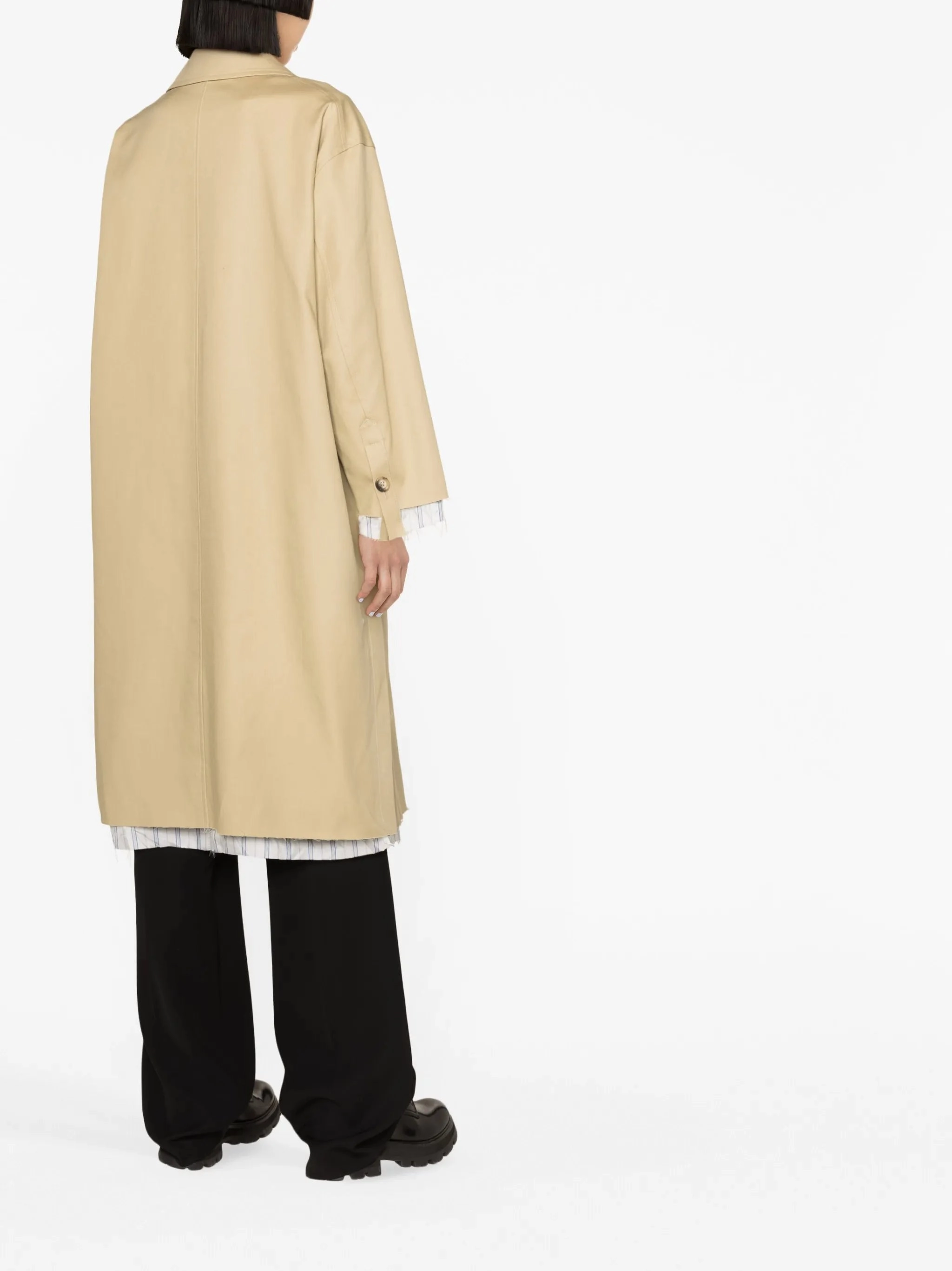 contrast-trim trench coat 1940s Coats