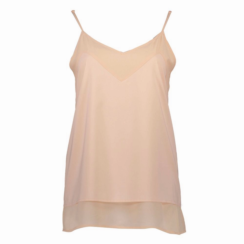 Silvian Heach Pink Polyester Women Tank Top Black Cotton T Shirts