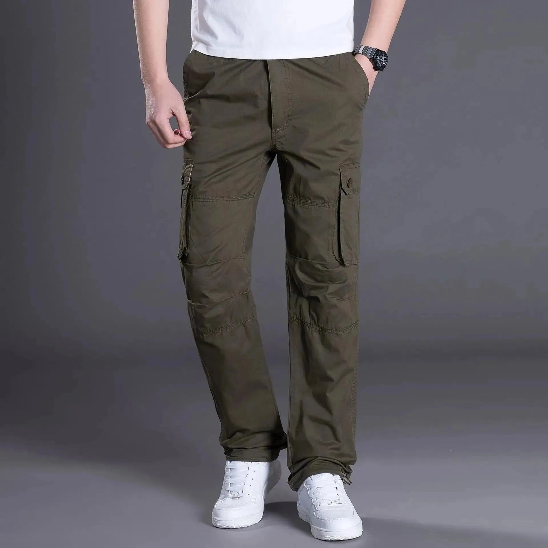 Utility Casual Men Cargo Pants - Mid Rise Multipockets
