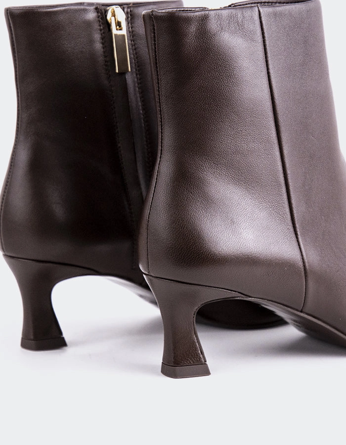 Corinne Brown Leather Wide Calf Dress Boots