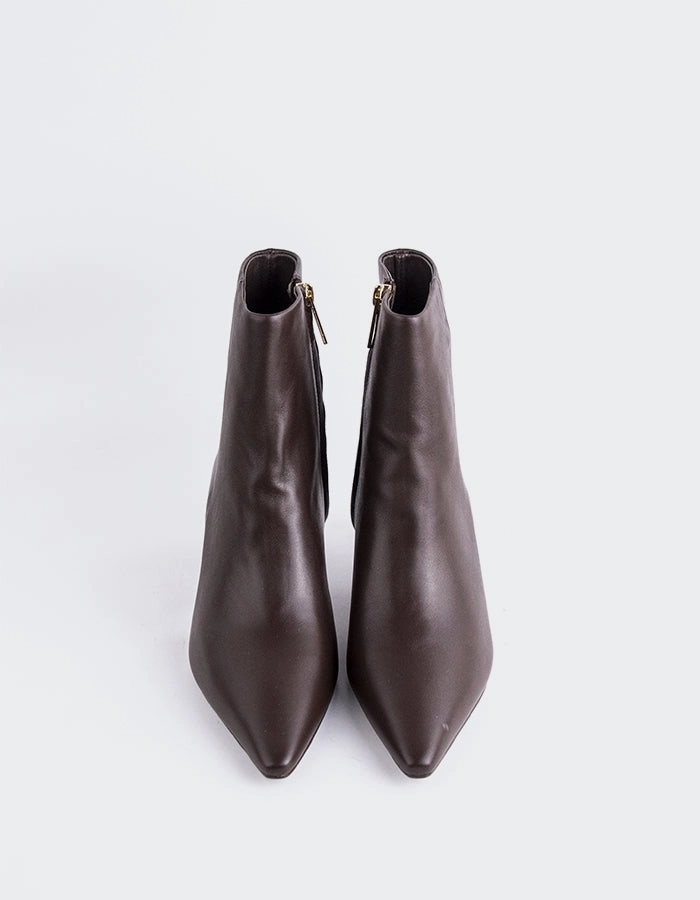 Corinne Brown Leather Snow Boots Platform