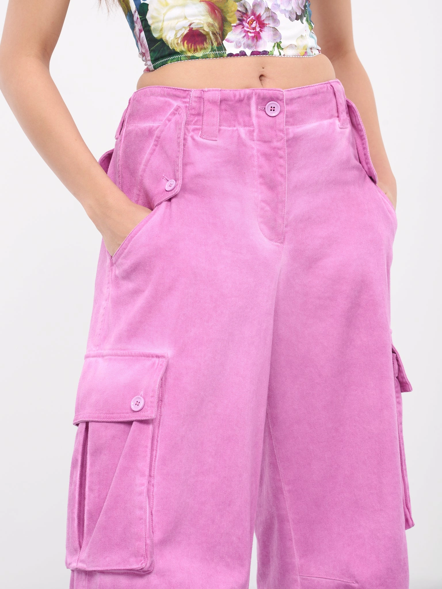 Cargo Pants Kim Kardashian Cotton Drill Cargo Pants (FTC3JT-GDCBW-F6747-PINK)