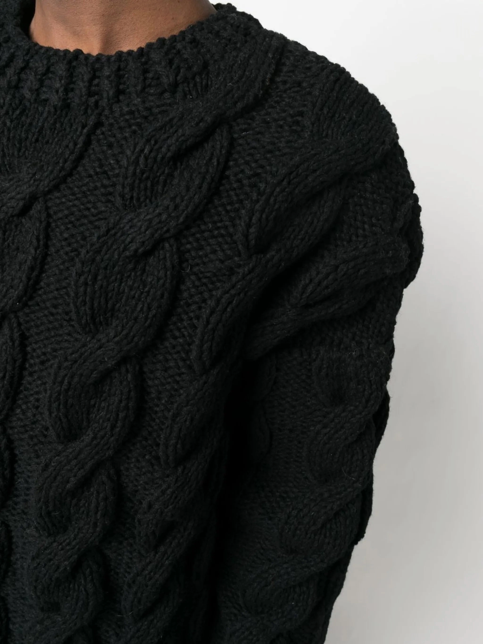 cable-knit round-neck jumper Knitwear Dresses